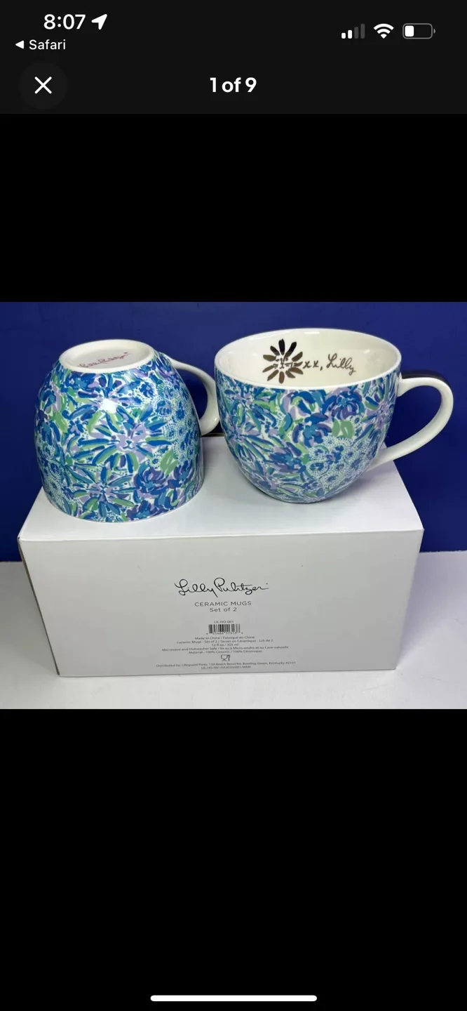 Lilly Pulitzer Ceramic Mugs - Set of 2 image indicator(2)