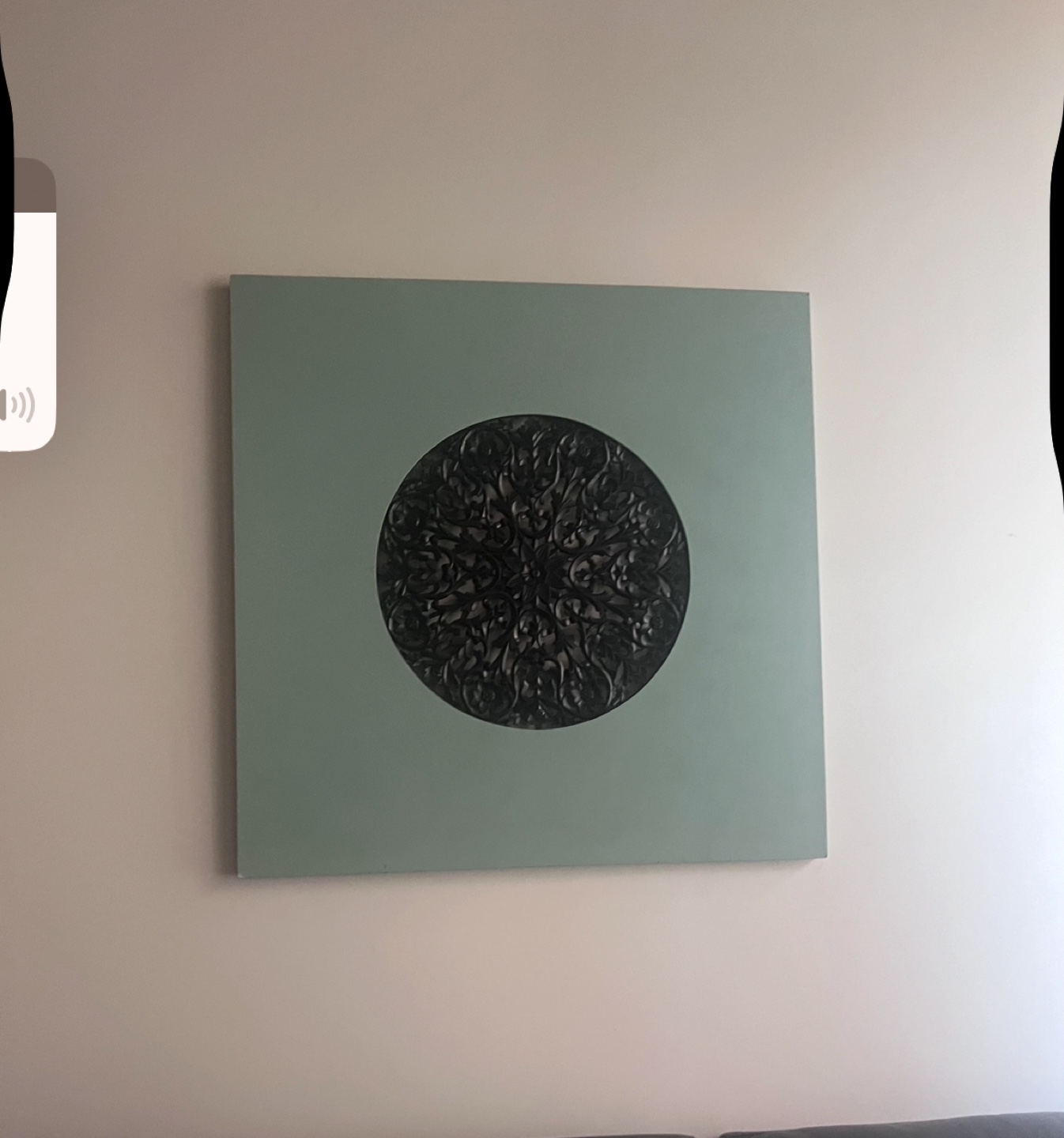 Large Square Wall Decor with Circular Design