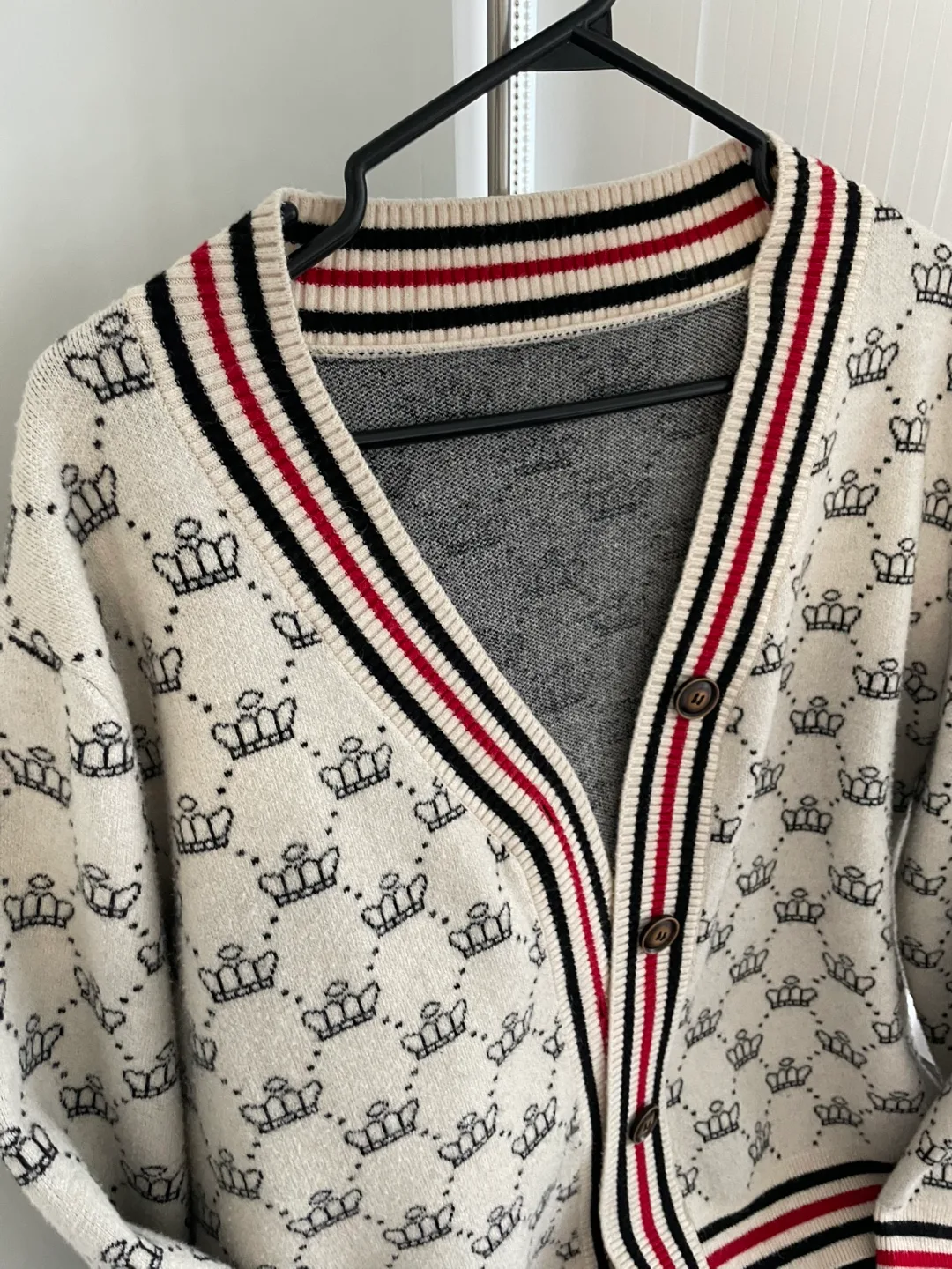 Cream Crown Cardigan Sweater image indicator(2)