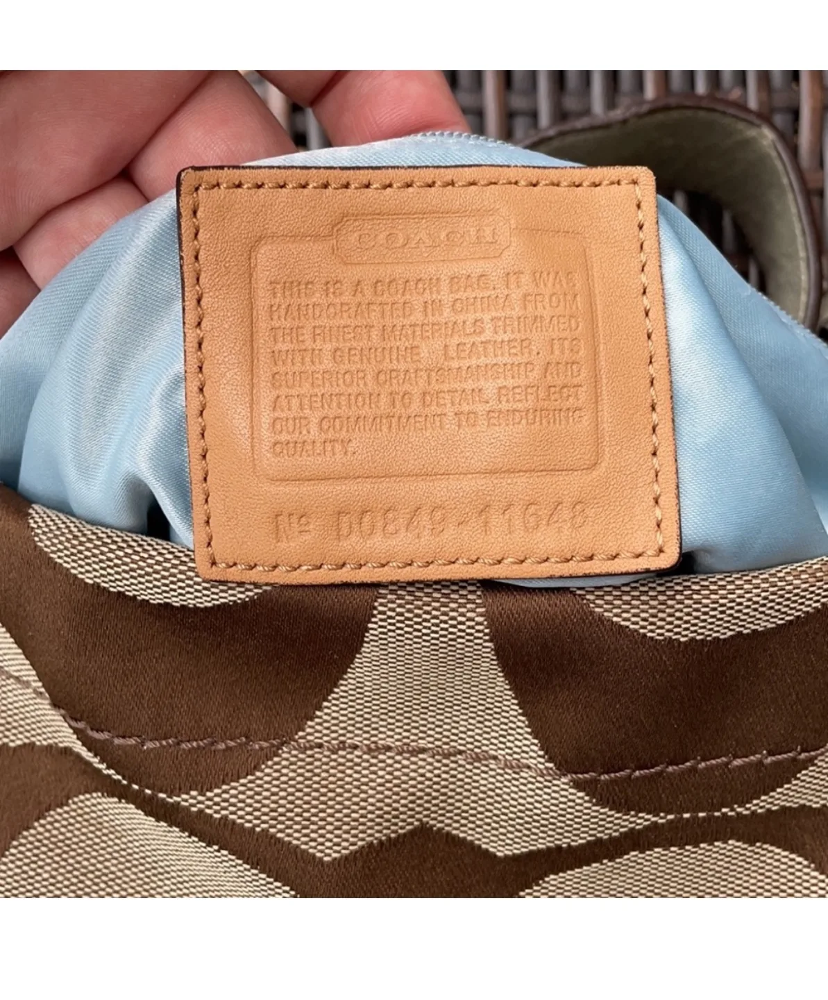 Coach Signature C Brown Beige Shoulder Bag image indicator(5)