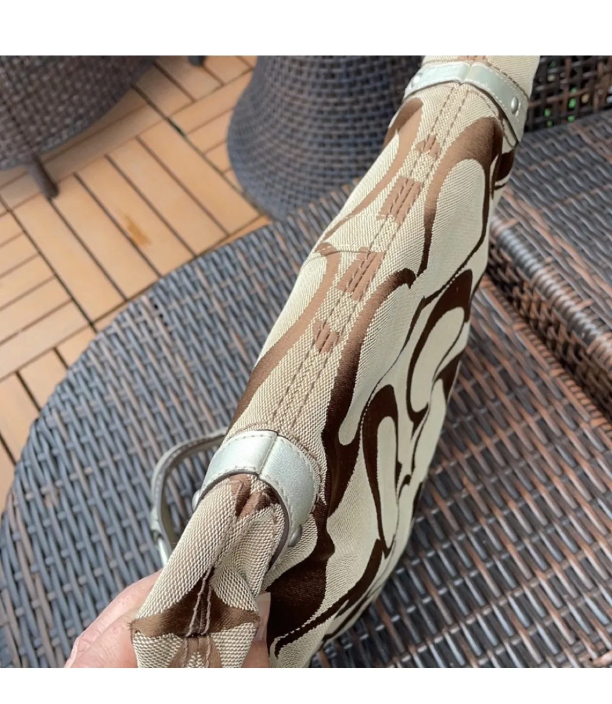 Coach Signature C Brown Beige Shoulder Bag image indicator(9)