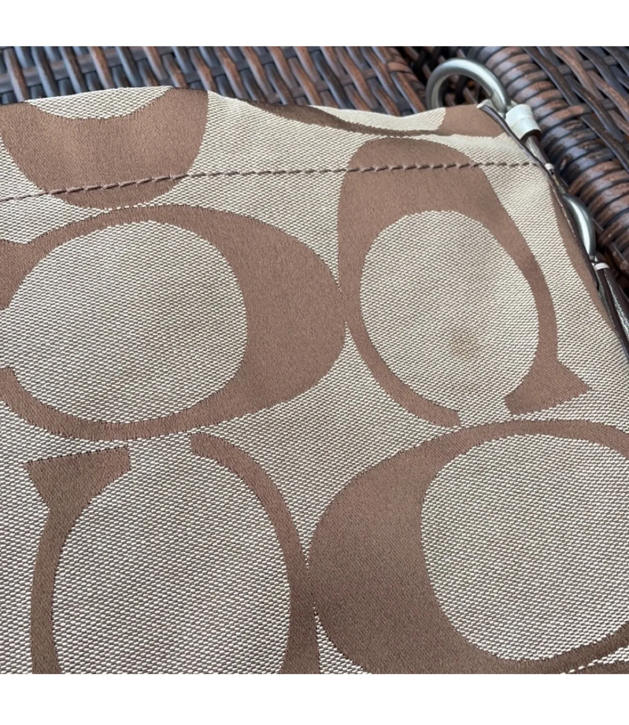 Coach Signature C Brown Beige Shoulder Bag image indicator(10)