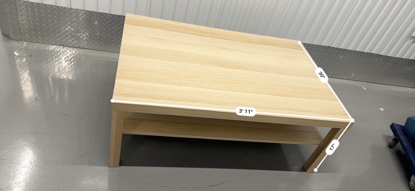 Free deliveryLight Wood Coffee Table with Shelf - photo 2