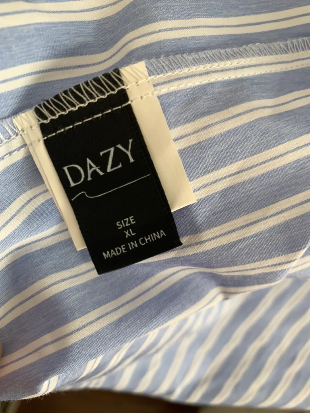 Blue Striped Open Back Blouse image indicator(3)