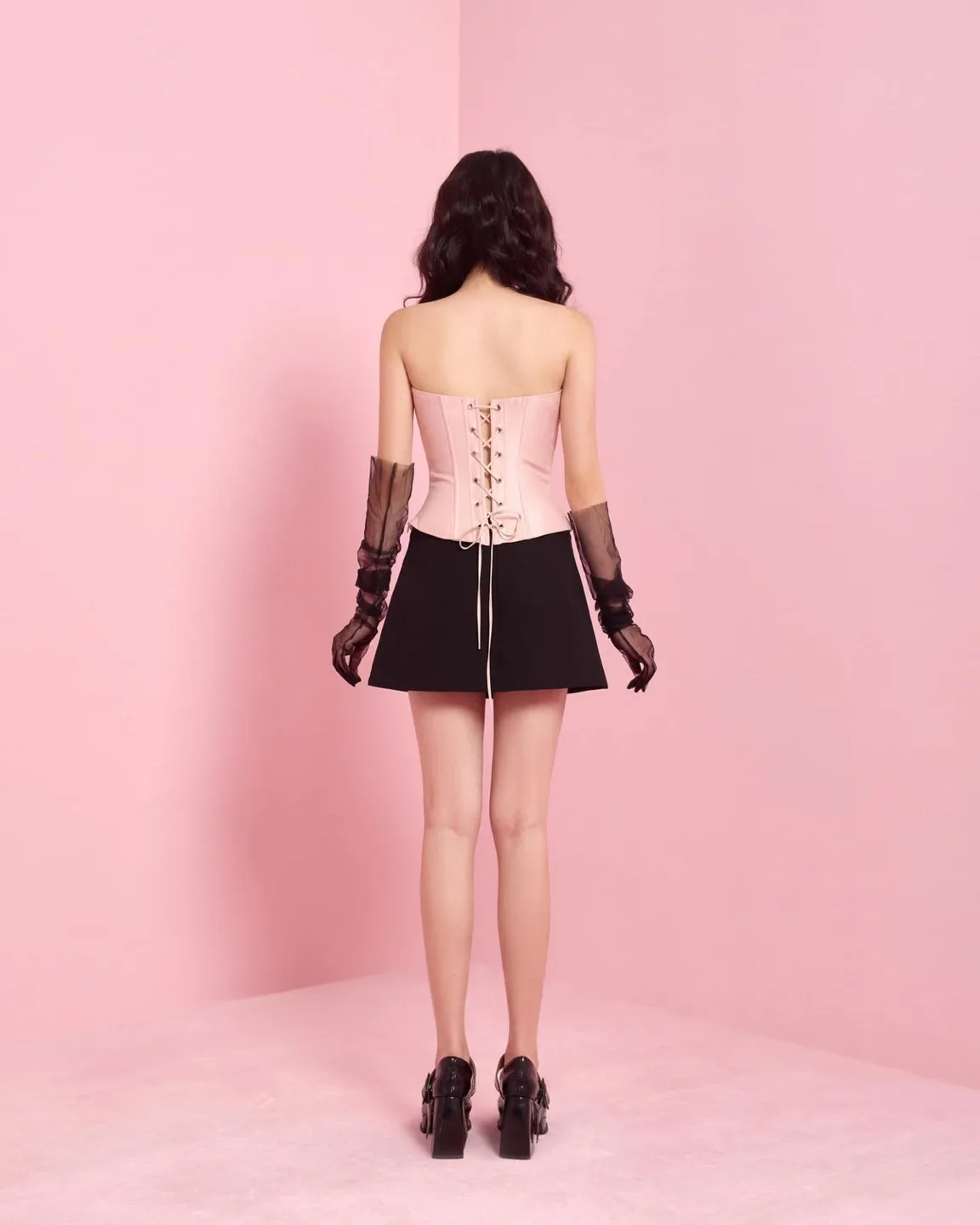 Pink Satin Corset Top thumbnail