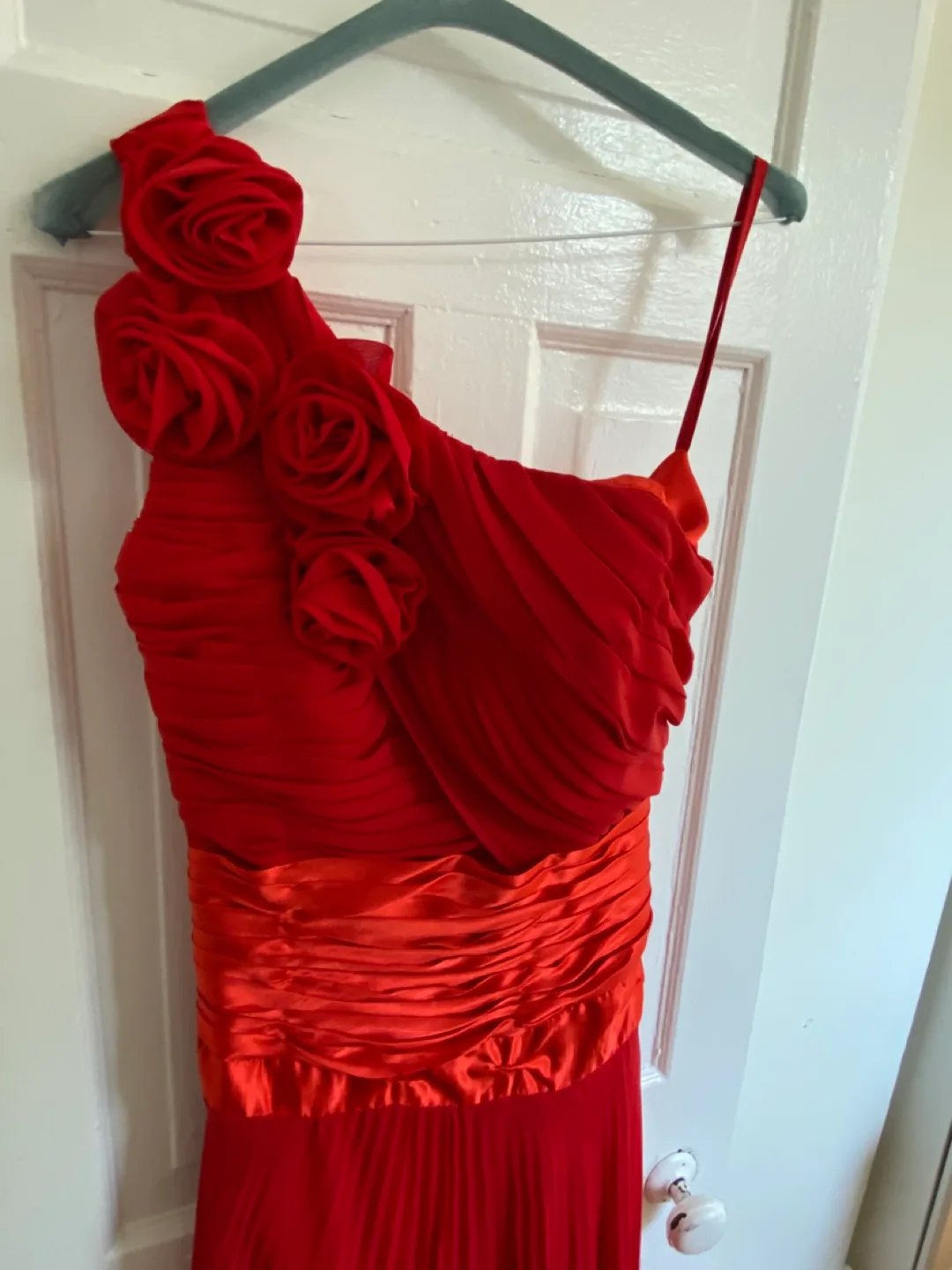 Red One-Shoulder Gown image indicator(2)