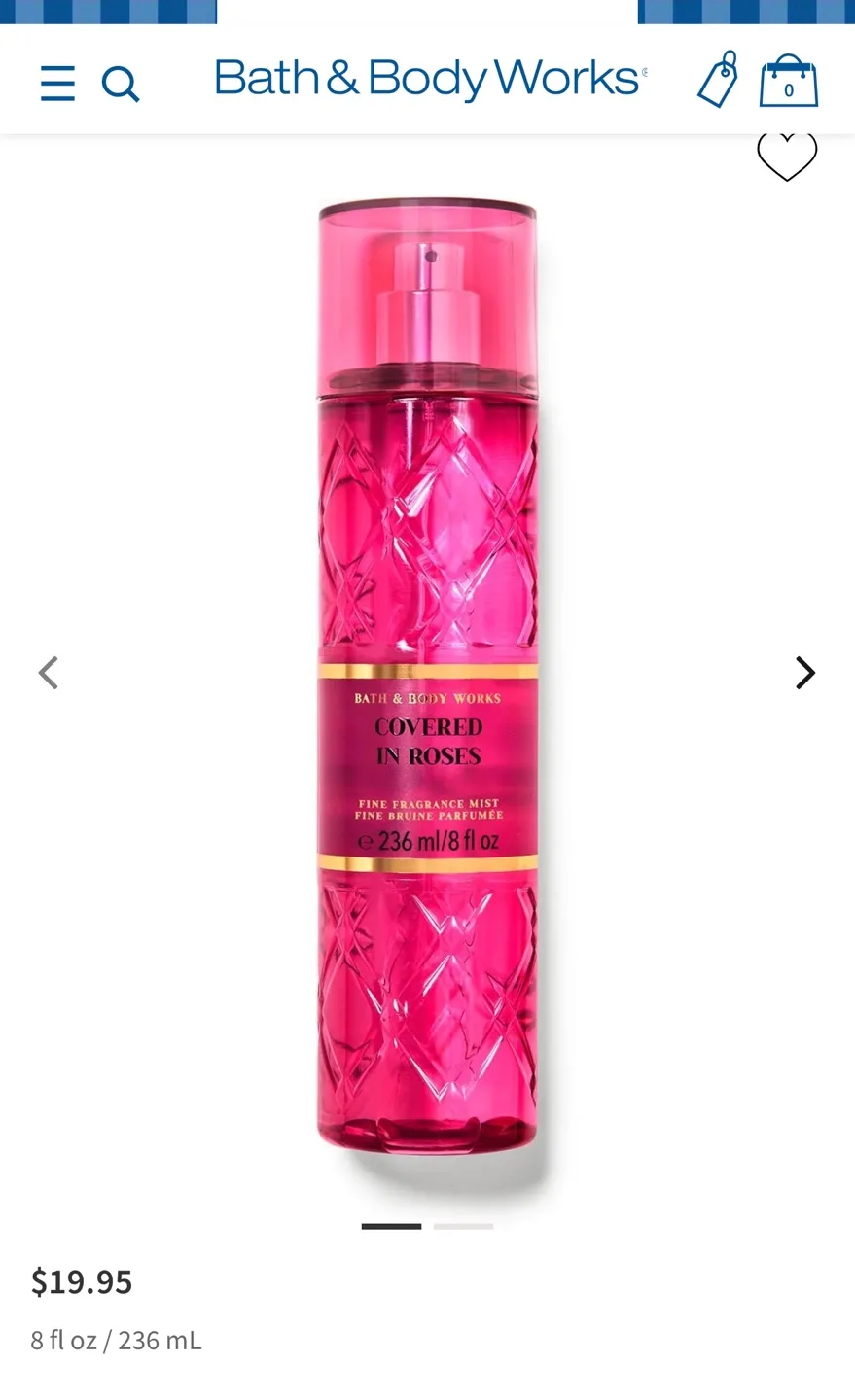 Bath & Body Works Covered in Roses Fine Fragrance Mist (2-pack) image indicator(2)