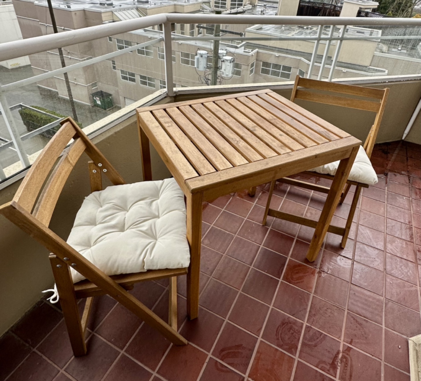 IKEA NAMMARÖ Outdoor Folding Table and 2 Chairs with Cushions
