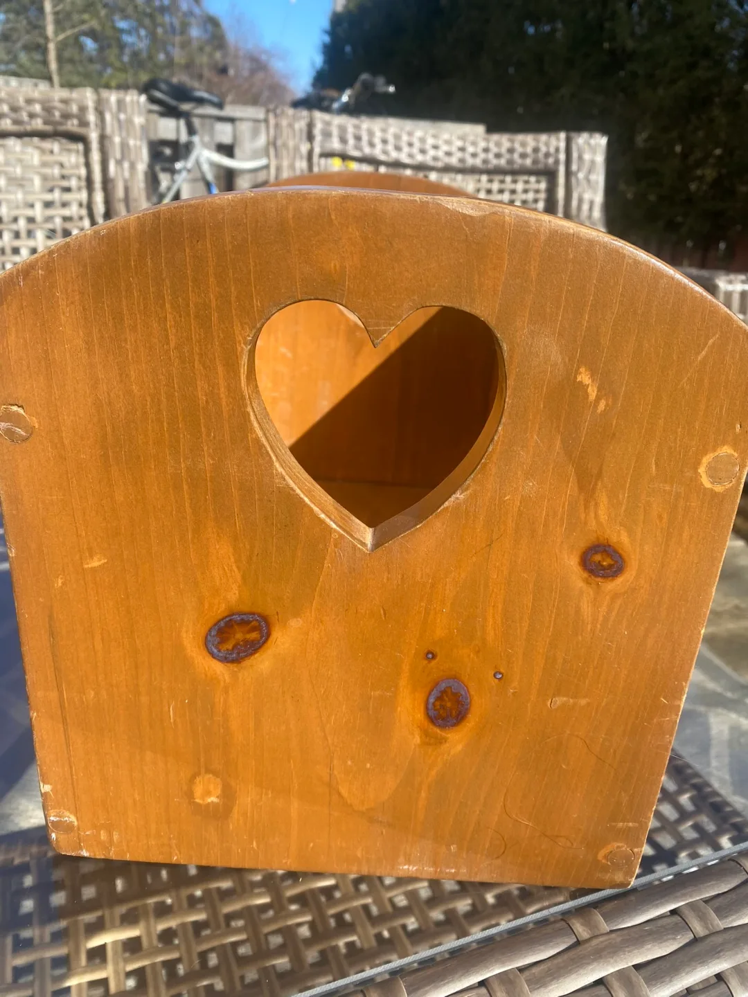 Vintage Wooden Storage Box with Hand-Painted Amish Children image indicator(2)