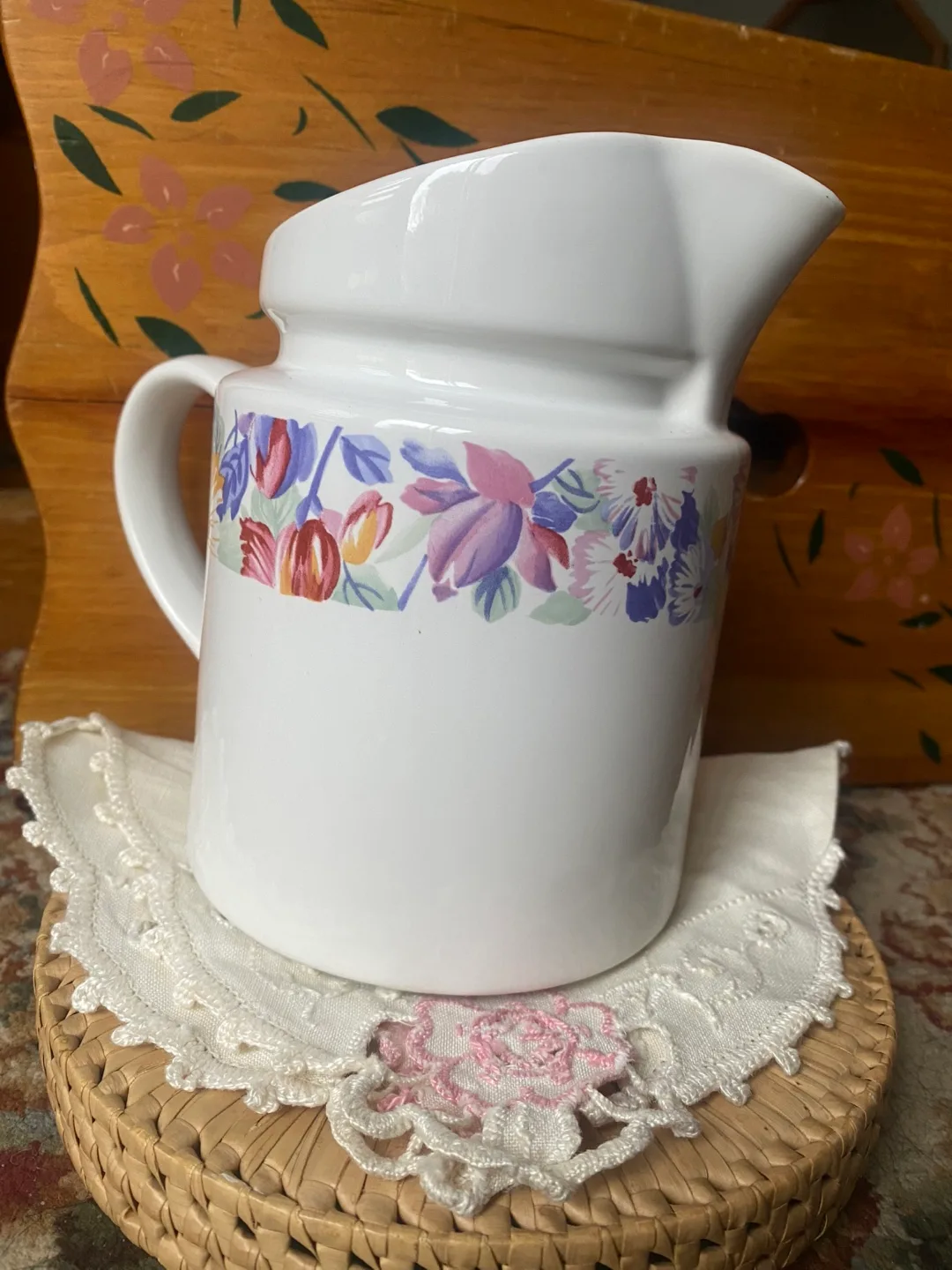 Vintage Floral Creamer Pitcher image indicator(2)
