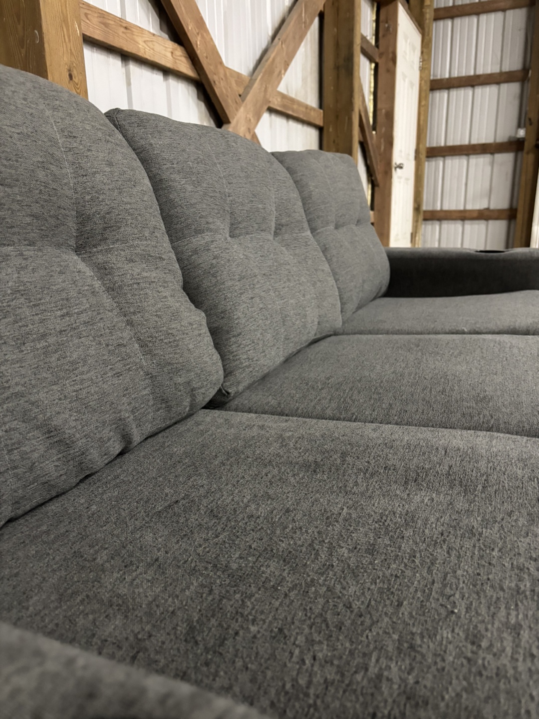 Grey Sectional Sofa with Cup Holders - photo 3