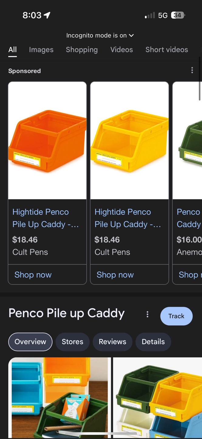 Penco Pile Up Caddy - Orange & White