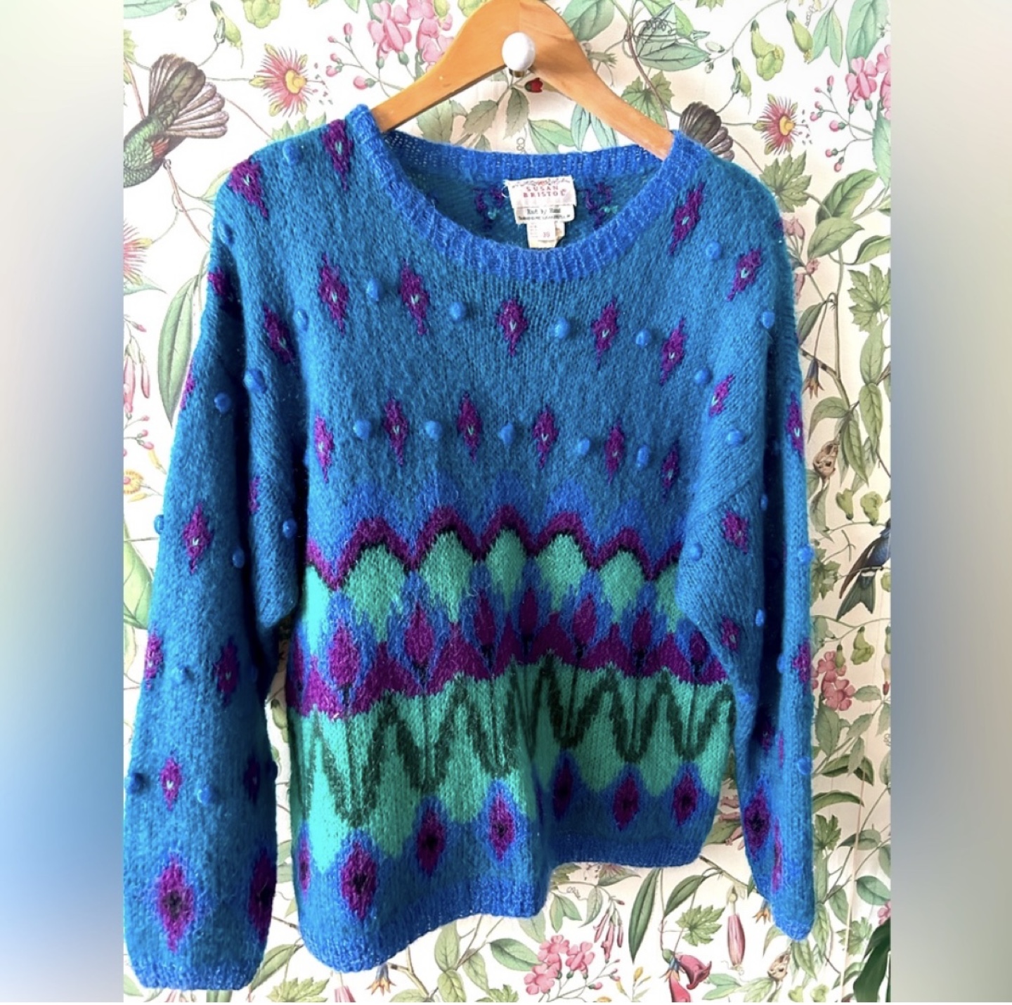 Vintage Susan Bristol Hand-Knit Wool Blend Sweater