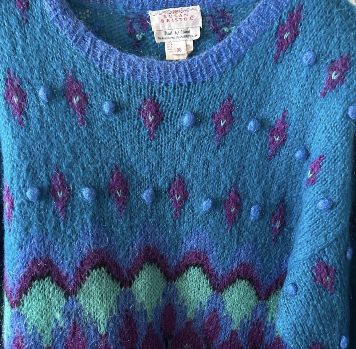 Vintage Susan Bristol Hand-Knit Wool Blend Sweater - photo 2