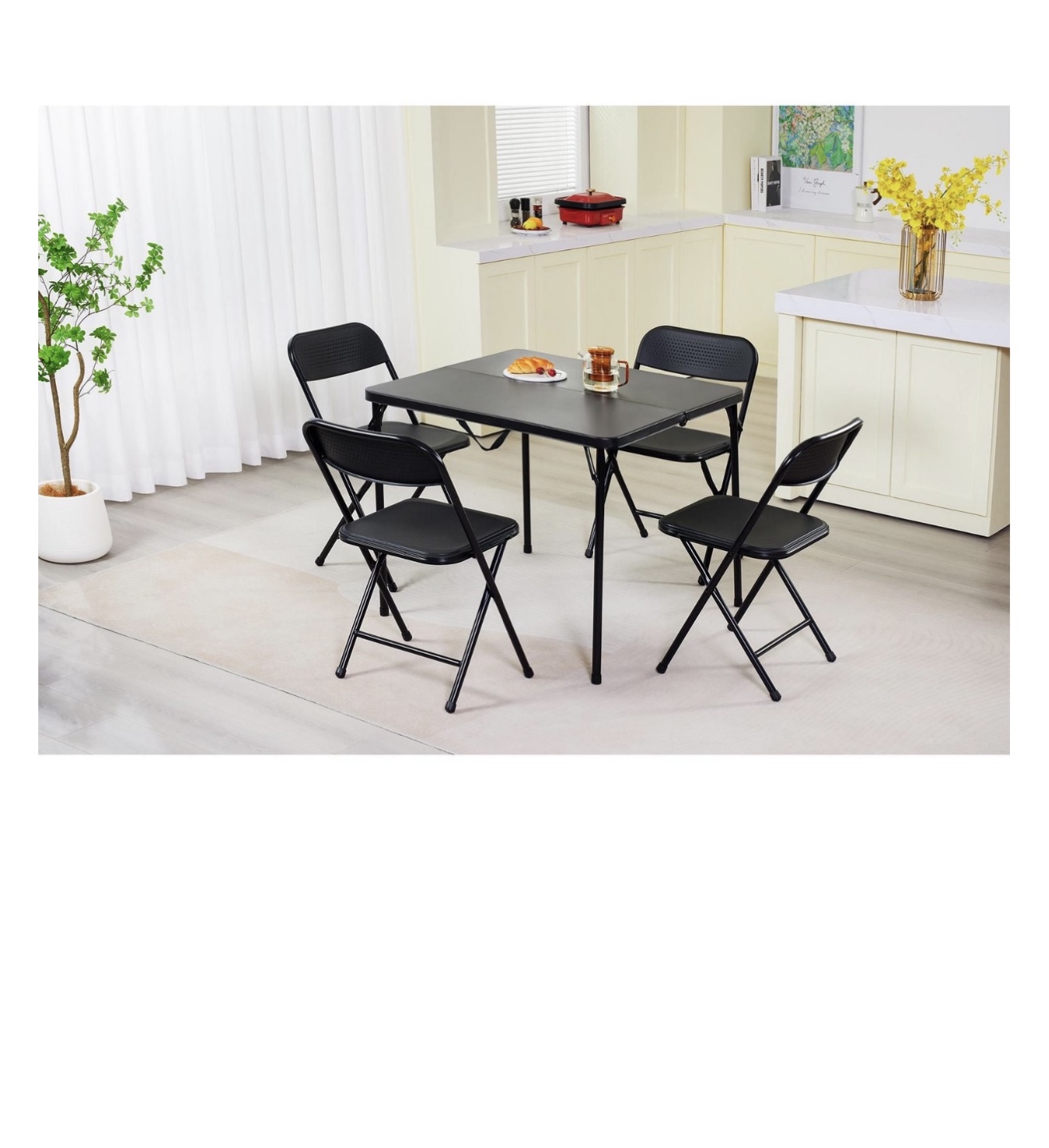 Black Foldable Square Table - photo 4