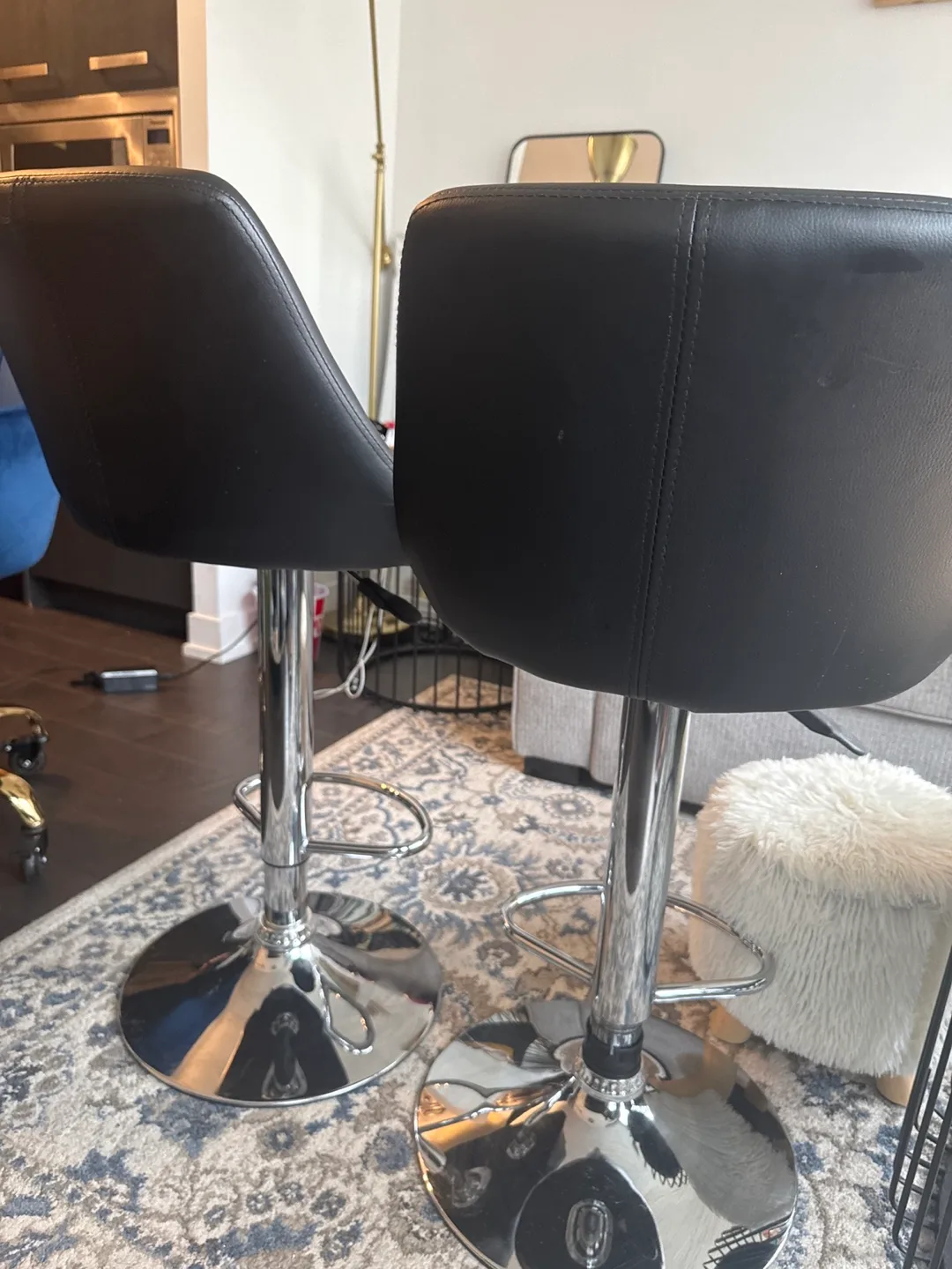 Moving sale - Pair of Black Swivel Bar Stools image indicator(3)