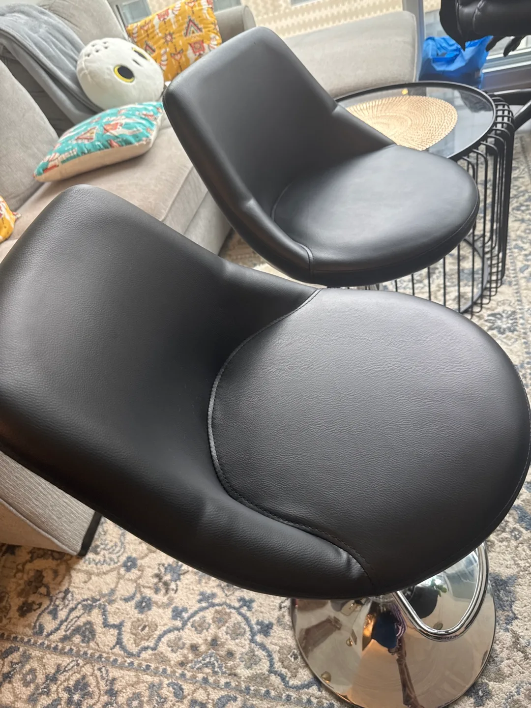Moving sale - Pair of Black Swivel Bar Stools image indicator(4)