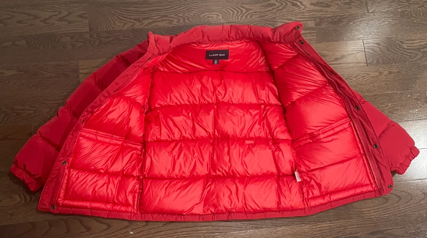 Brand New Lands' End Red Puffer Jacket - Men's Medium image indicator(3)