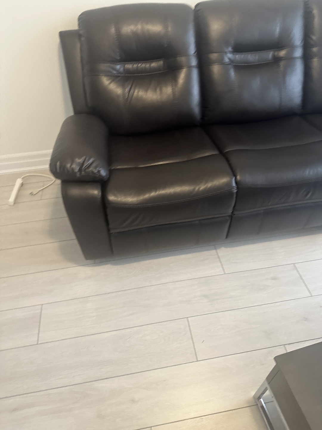Brown Leather Reclining Sofa - photo 4