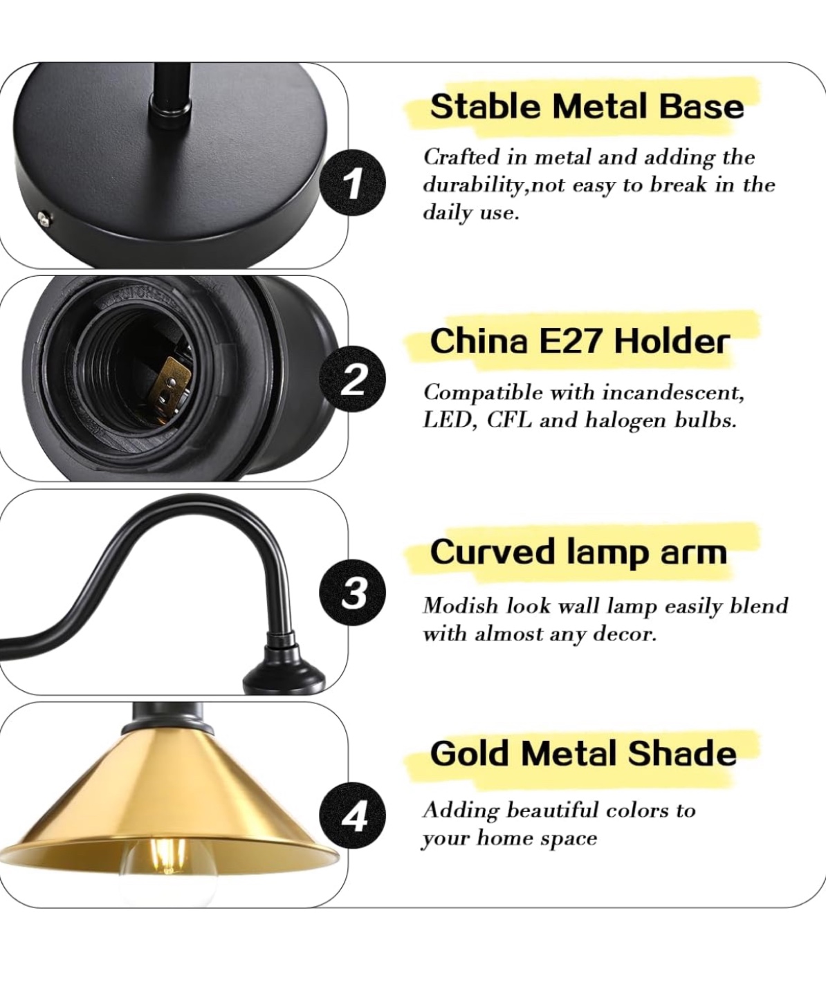 New Pair of Gold and Black Industrial Wall Sconces - photo 2