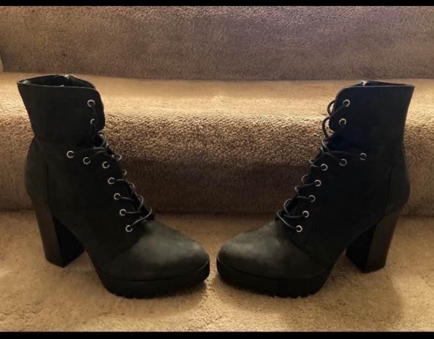 Aldo Black Lace-Up Platform Boots - photo 3