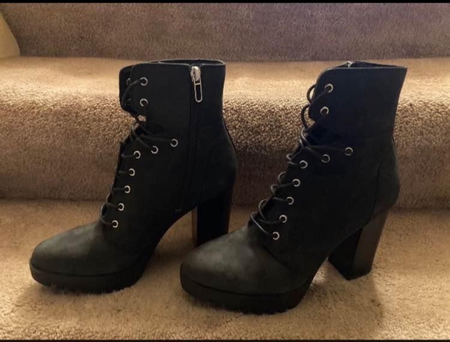 Aldo Black Lace-Up Platform Boots - photo 4