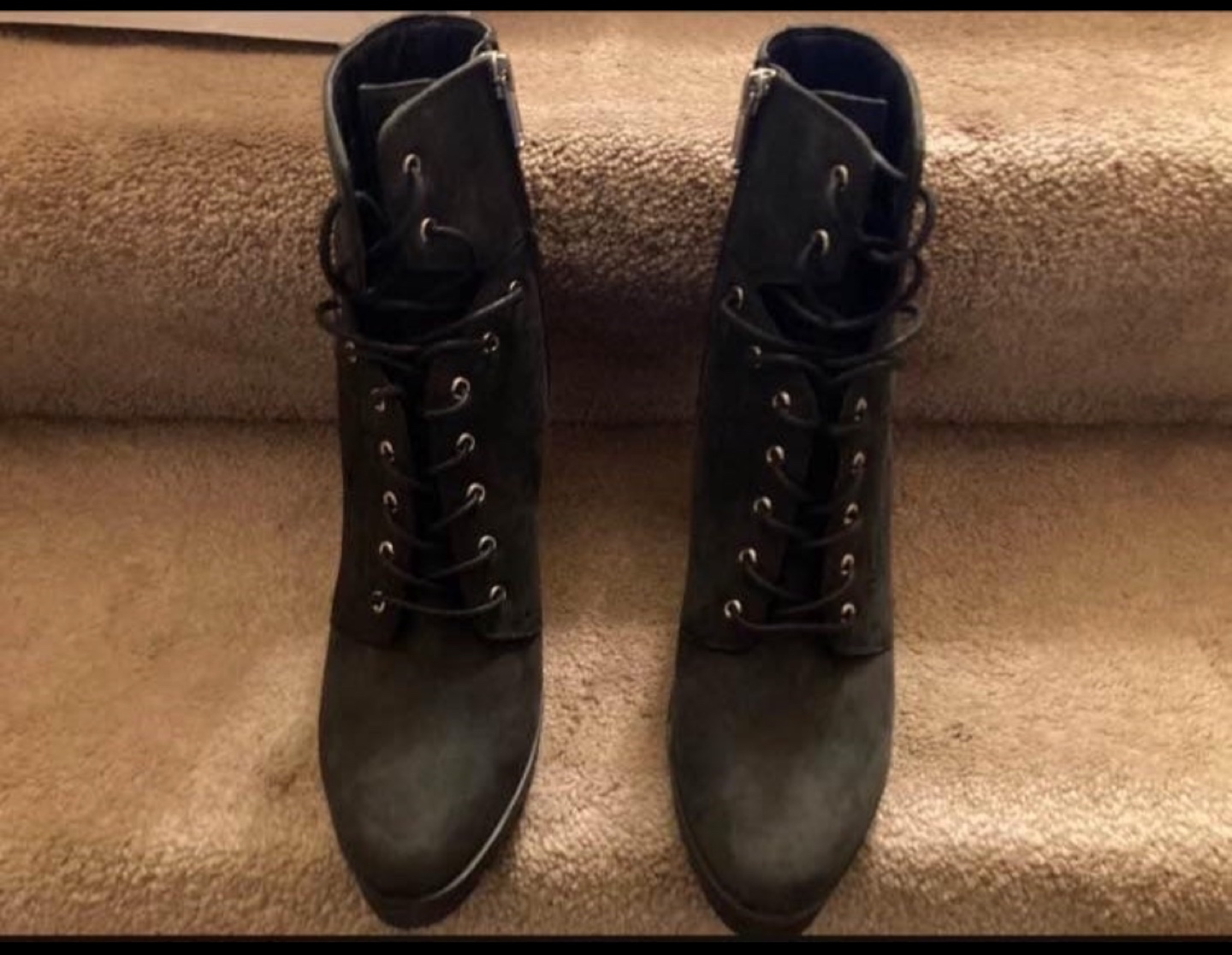 Aldo Black Lace-Up Platform Boots - photo 2