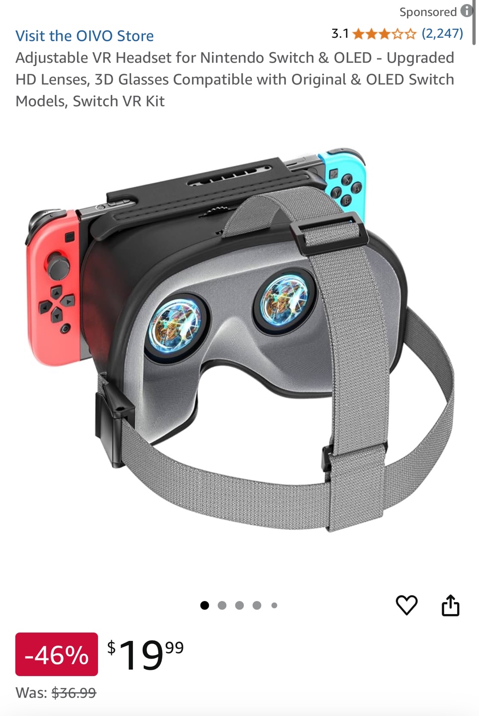 OIVO VR Headset for Nintendo Switch - photo 5