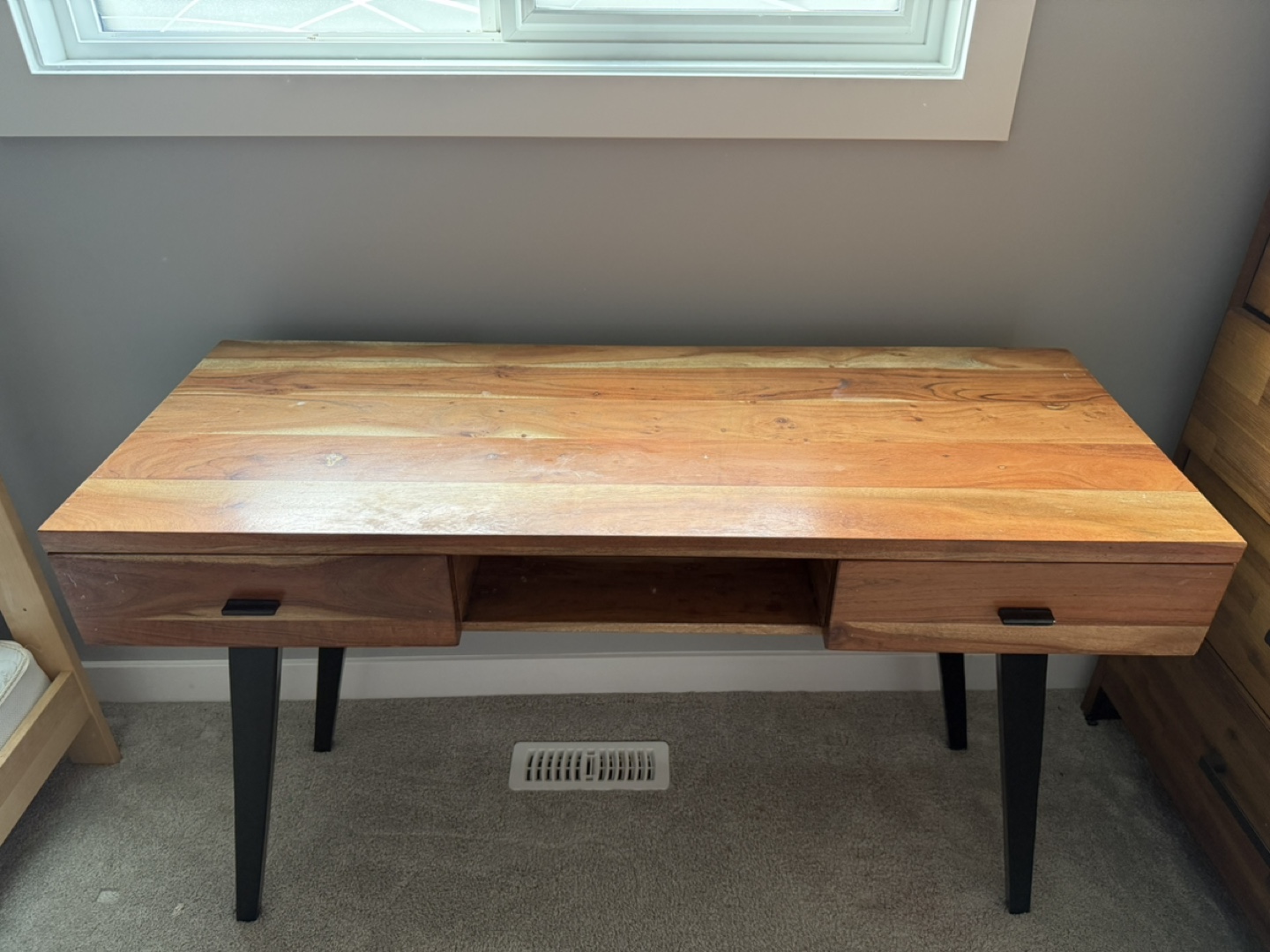 Mid-Century Modern Writing Desk with Two Drawers - photo 2