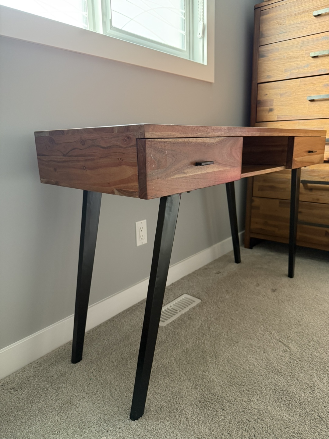 Mid-Century Modern Writing Desk with Two Drawers - photo 5