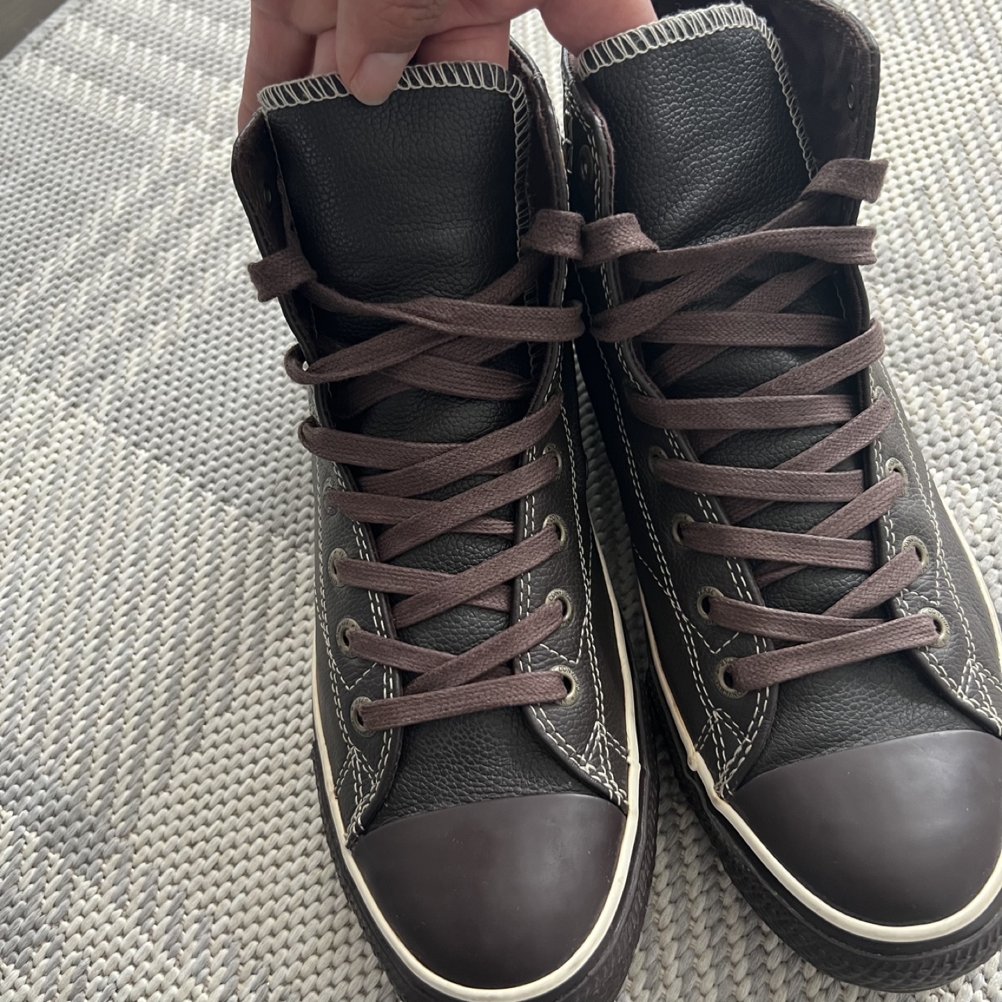 Converse All Star High Top Leather Sneakers Brown - photo 5