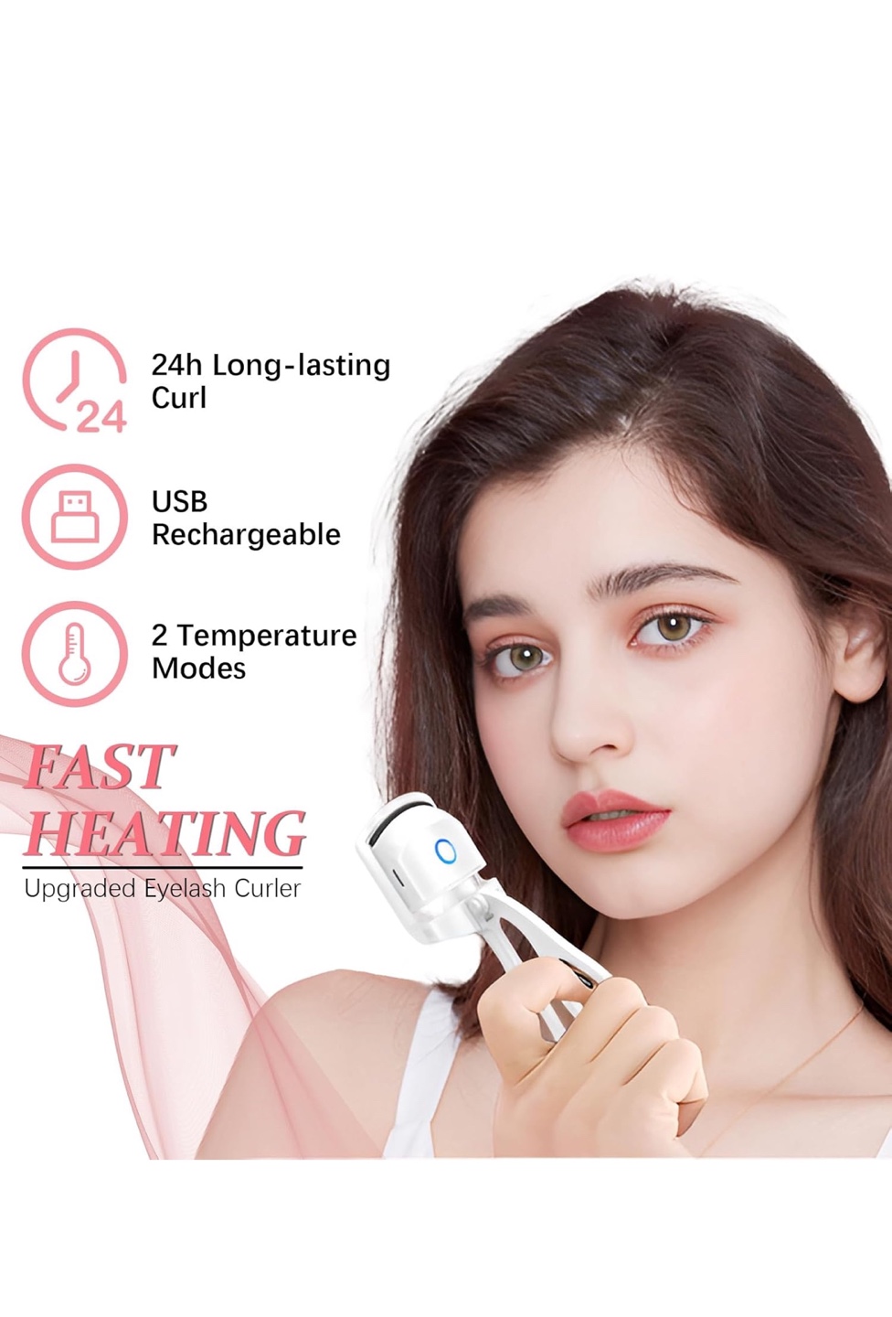 Electric Heated Eyelash Curler - USB Rechargeable - photo 2