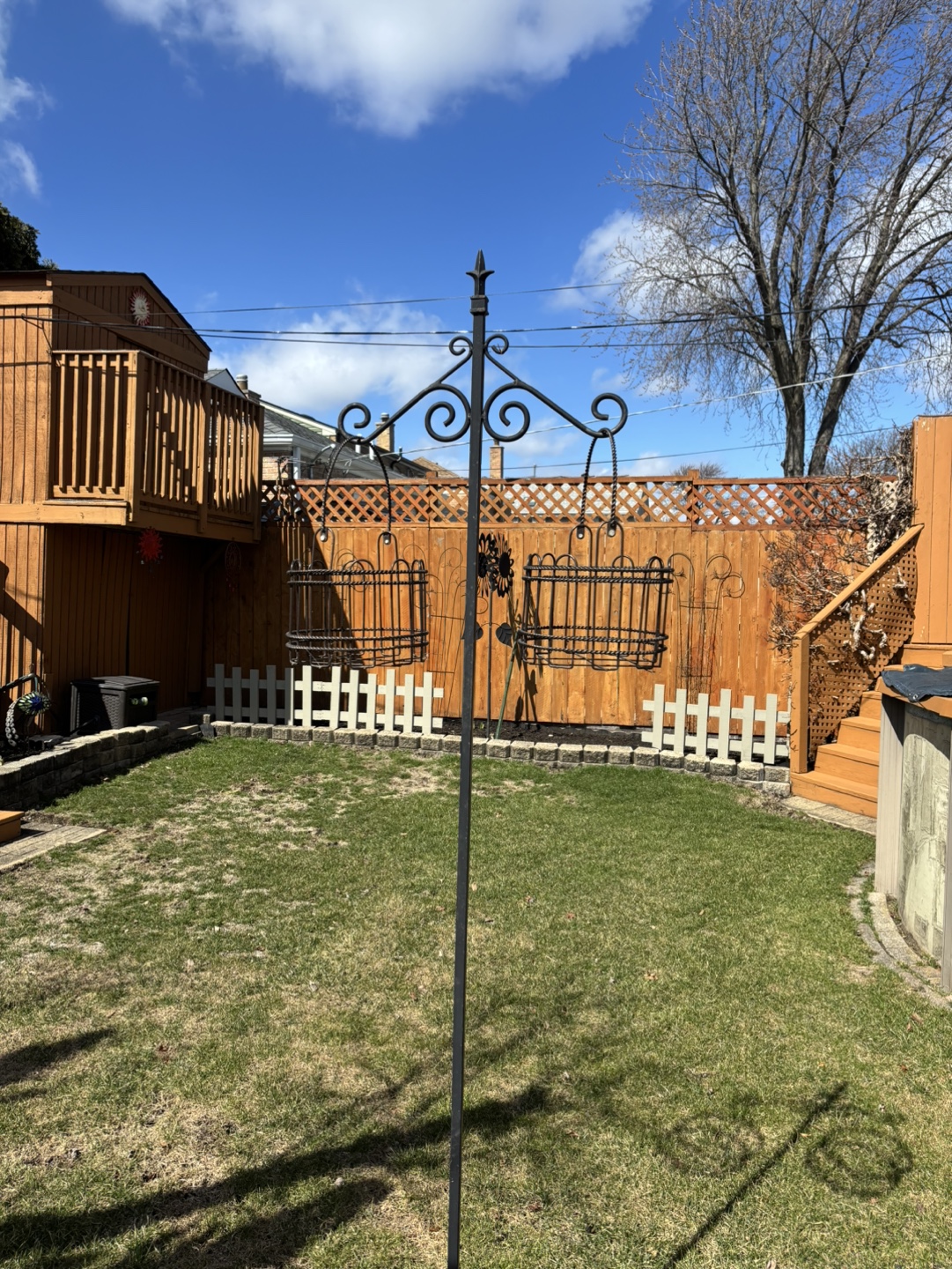 Ornamental Metal Hanging Planter Stand - photo 2