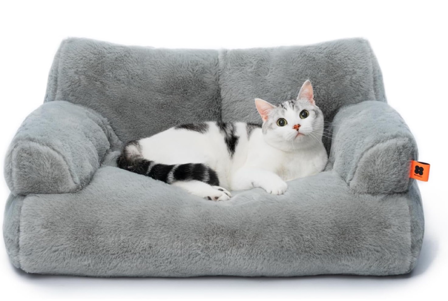 Gray Plush Pet Sofa Bed