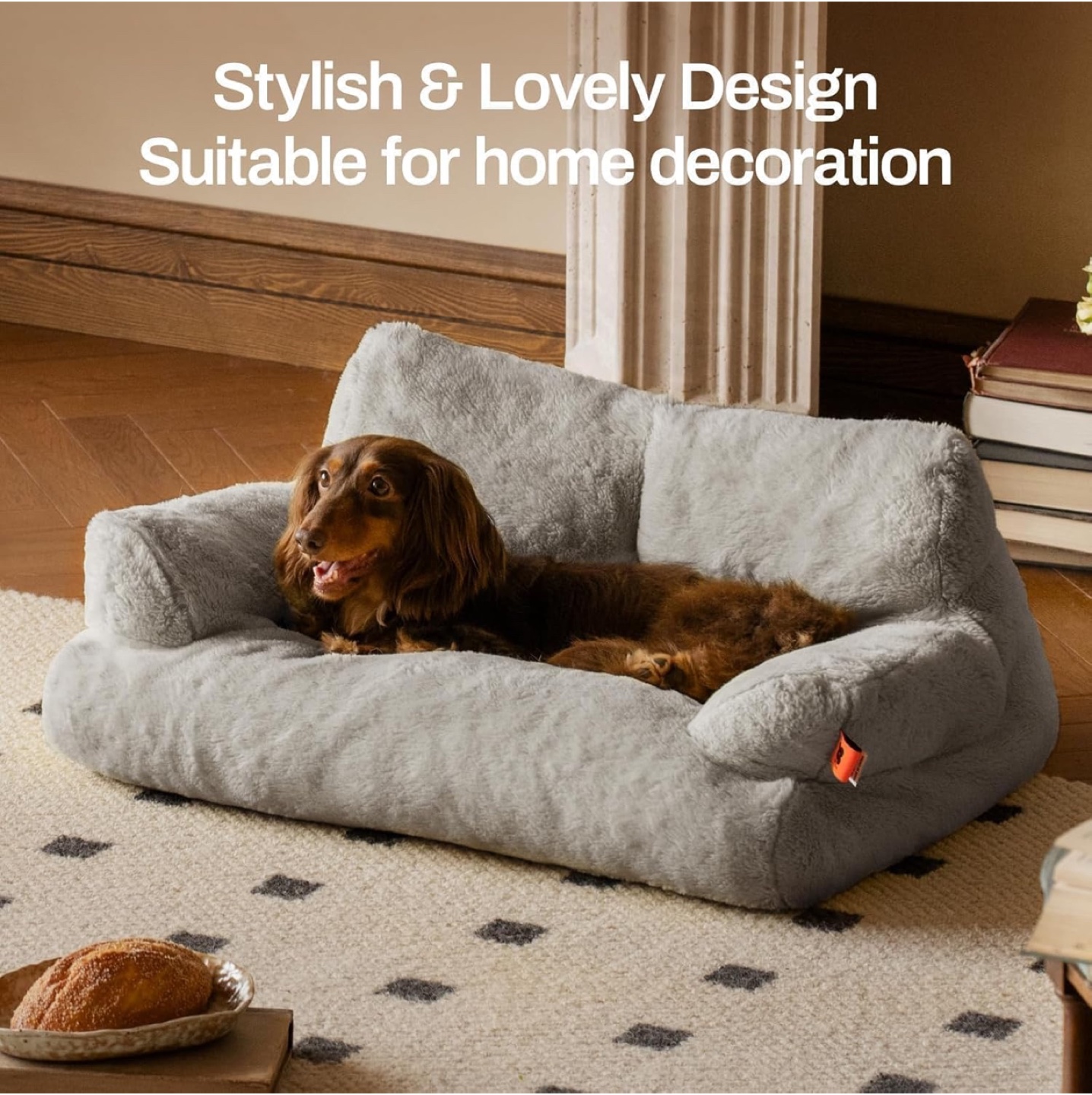 Gray Plush Pet Sofa Bed - photo 2