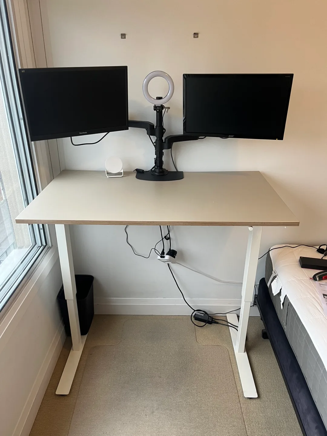 Dual Monitor Desk Setup with Sit/Stand Desk image indicator(2)