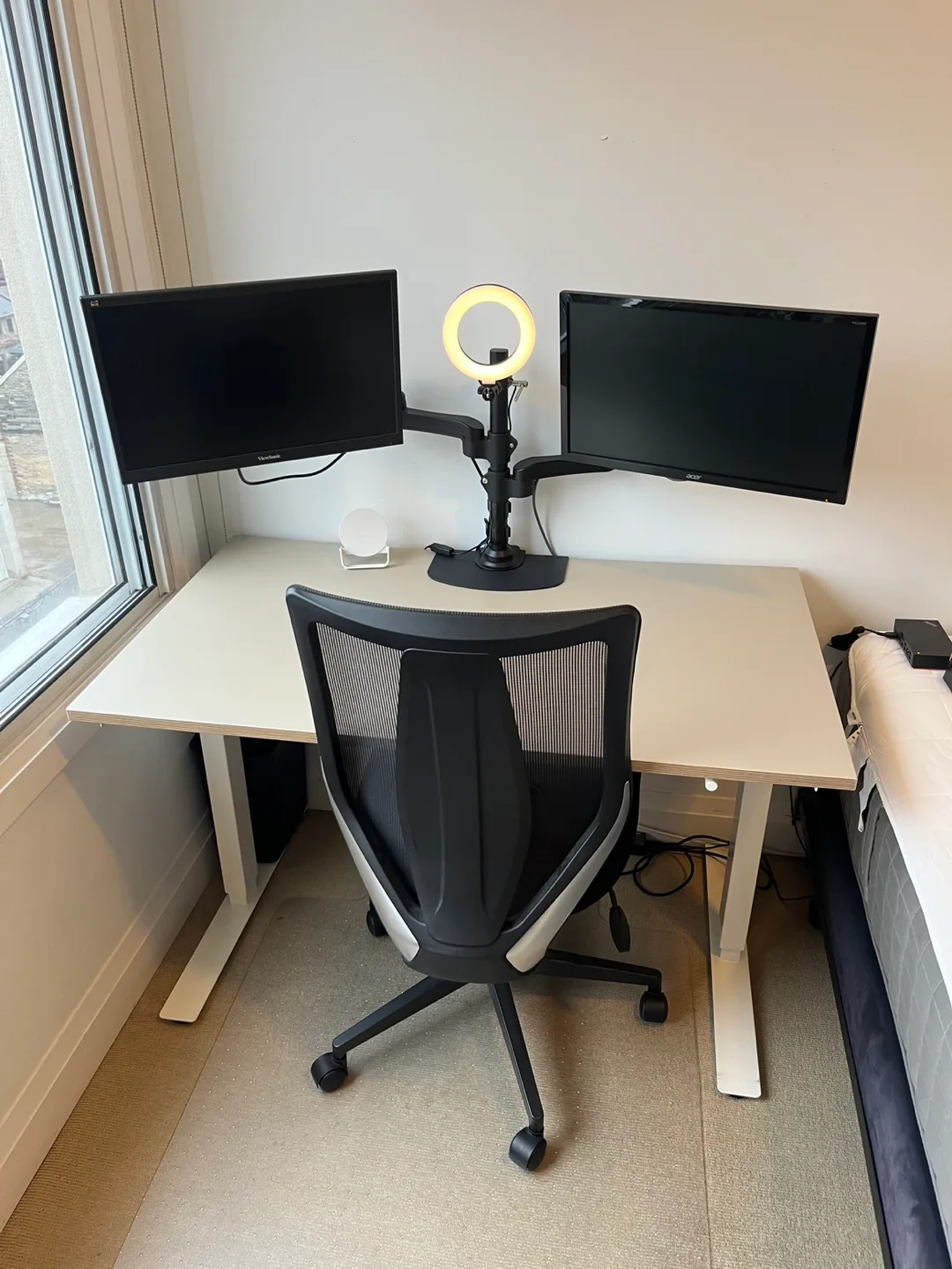 Dual Monitor Desk Setup with Sit/Stand Desk image indicator(7)
