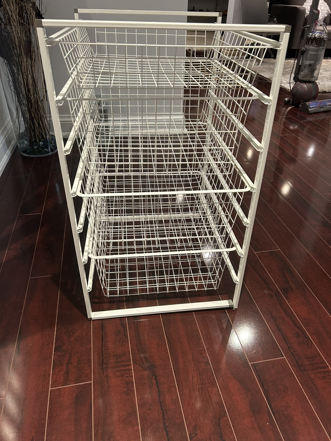 White Metal 5-Tier Rolling Cart Organizer