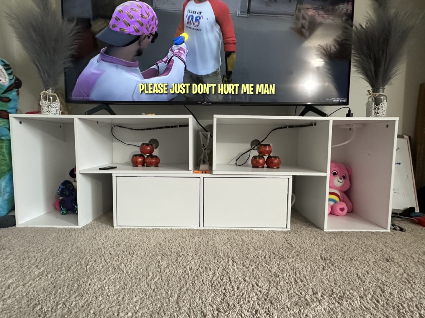 White Modern TV Stand with Storage