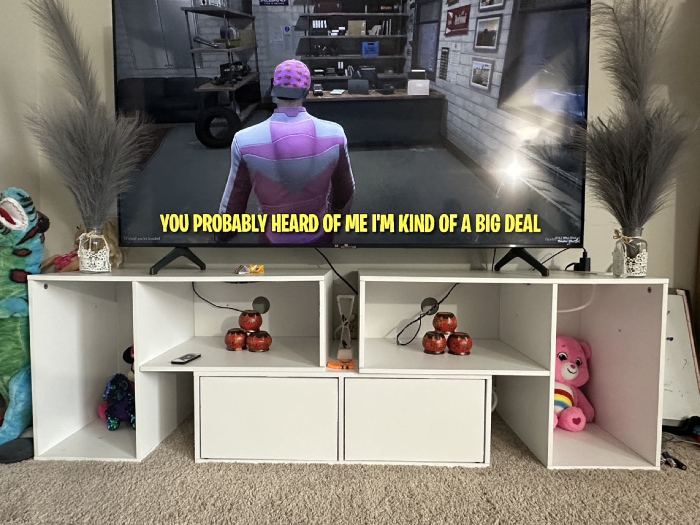 White Modern TV Stand with Storage - photo 2