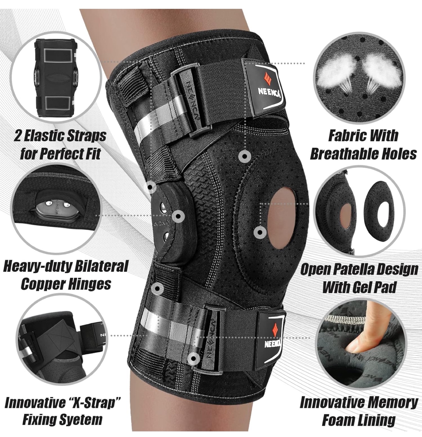 NEENCA Knee Brace Support with Copper Hinges - photo 3