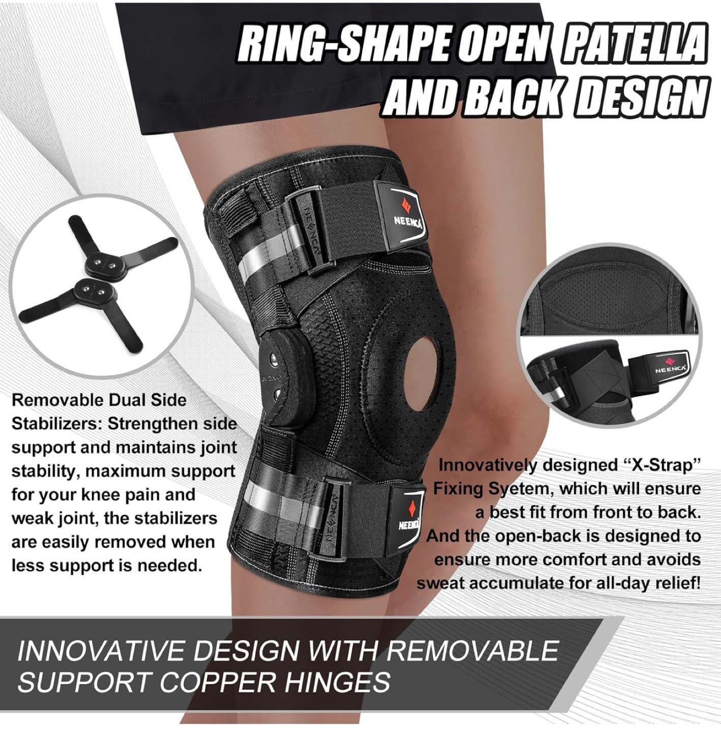 NEENCA Knee Brace Support with Copper Hinges - photo 4