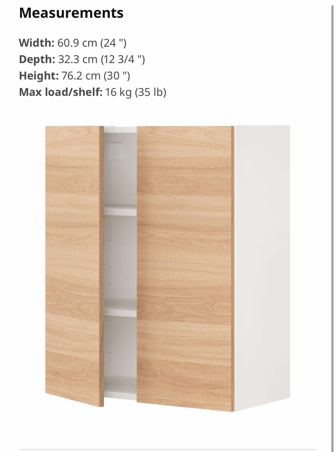 IKEA White and Light Wood Kitchen Storage Cabinet - photo 4