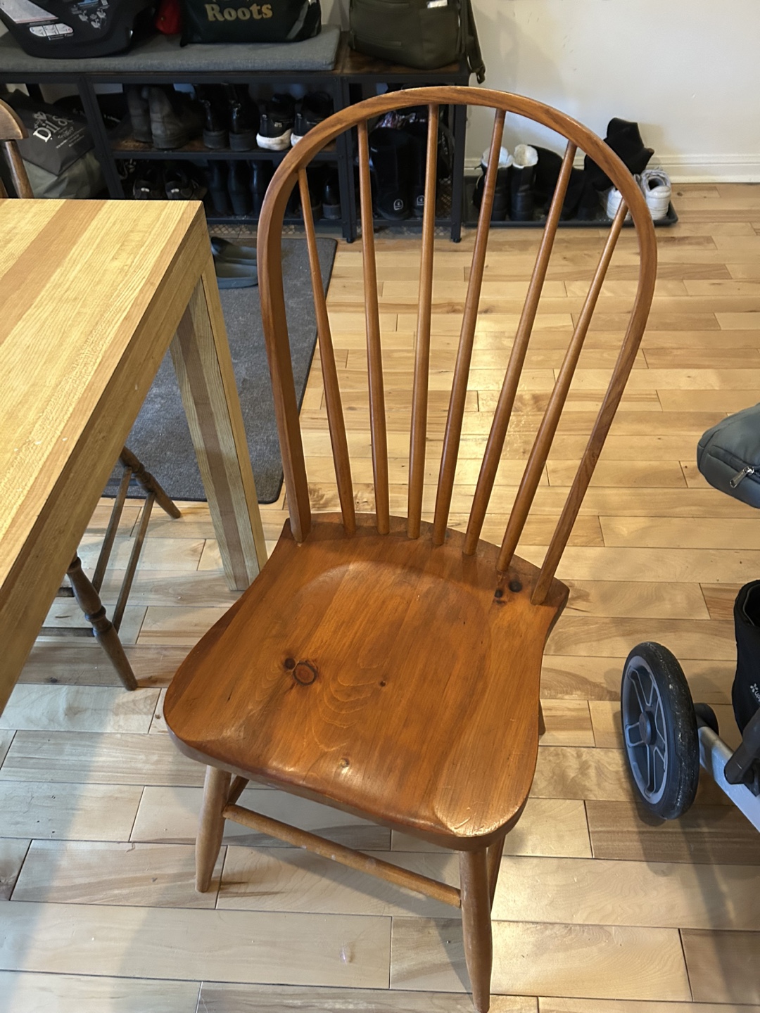 Wooden Dining Table and Three Chairs Set - photo 5