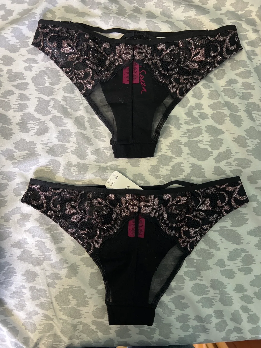 La Senza Black Glitter Lace Bra and Panty Set image indicator(6)