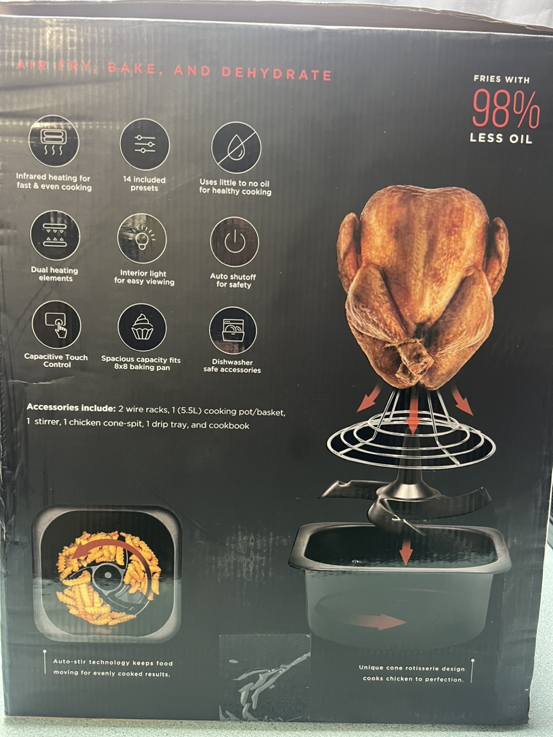 Chefman Auto-Stir Air Fryer Oven+ - photo 2
