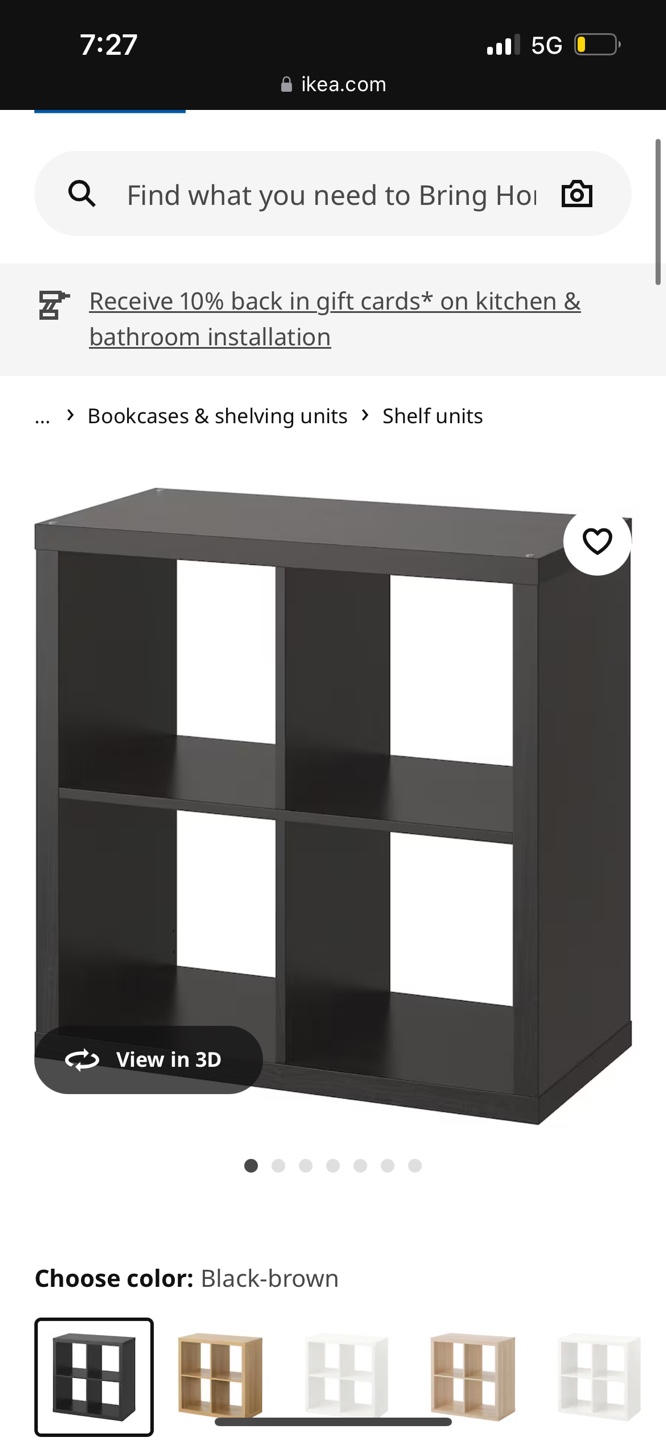IKEA Kallax 4x2 Shelving Unit - Black-Brown