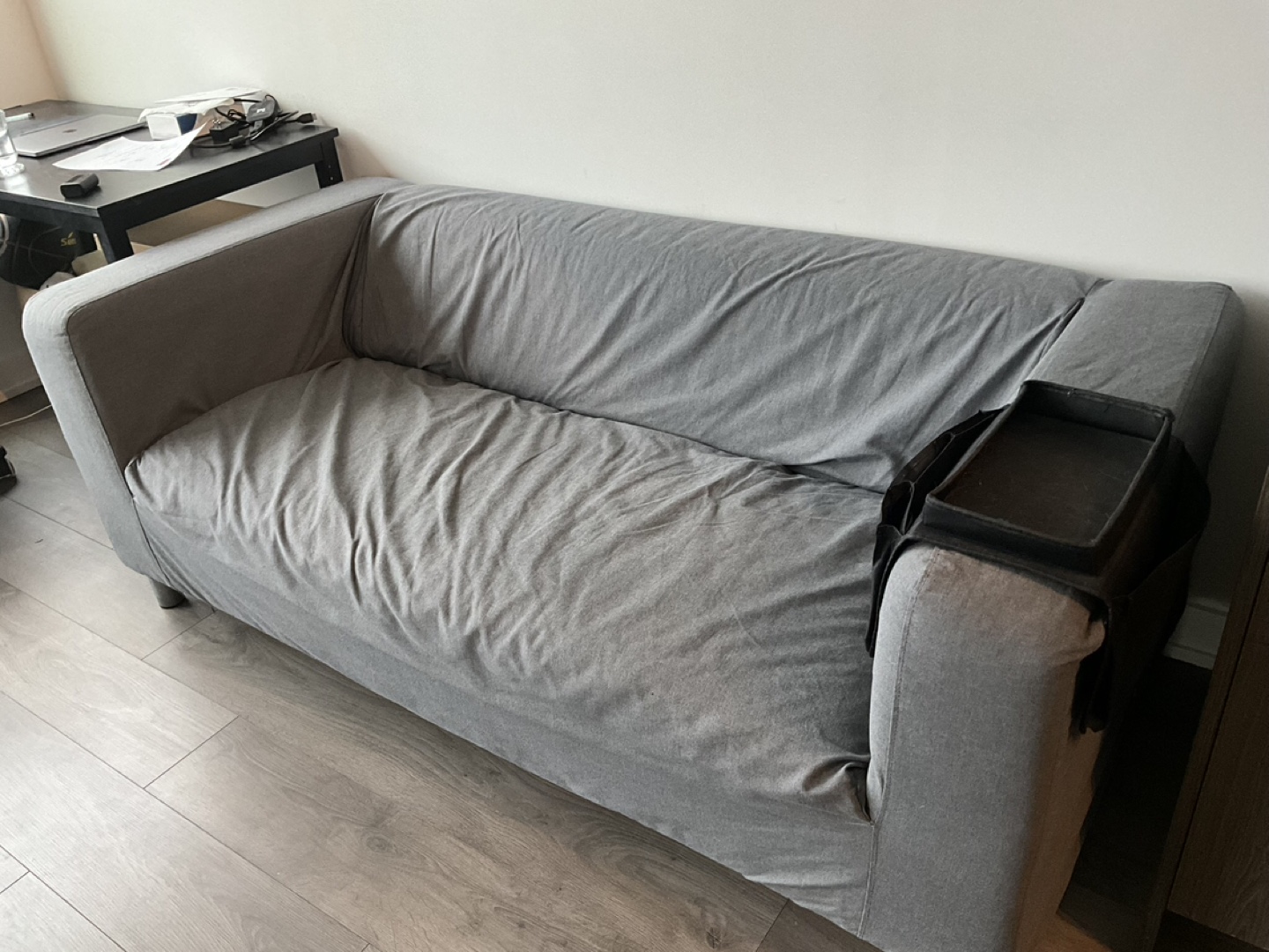 Grey Loveseat with Removable Cover - photo 2