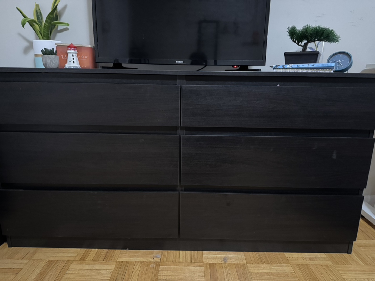 IKEA MALM 6-Drawer Dresser - Black-Brown