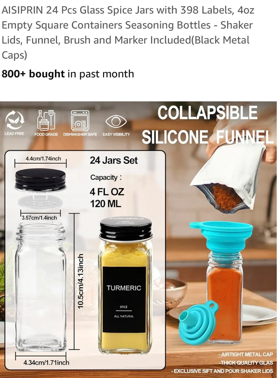 Spice Jar Set - 24 Glass Jars (Like New!) image indicator(2)